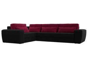 Диван угловой Лига Диванов Лига-008 Long 118777L черный, бордовый, левый