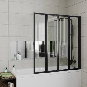 Шторка на ванну Cerutti Spa Bouna-B 130 см, профиль черный