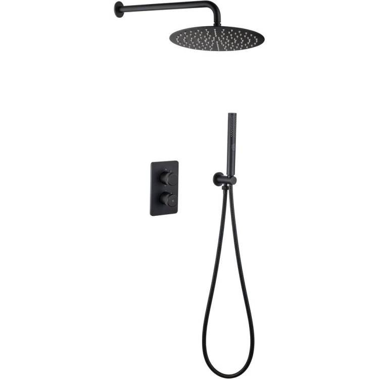 Душевой комплект Allen Brau Priority 5.31013-31 черный матовый, с внутренней частью