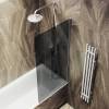 Шторка на ванну MaybahGlass MGV-85-5ш стекло графит матовый, профиль хром матовый, 1400x500 фото 4