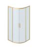 Душевой уголок Cezares PLANE-R-2-90-C-BORO профиль брашированное золото, стекло прозрачное, 90x90x195