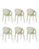 Набор из 6 стульев Stool Group Monstera SL-7090-1 green 70176 X6 зеленый, пластик