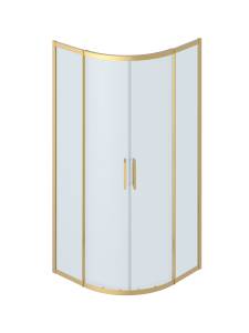 Душевой уголок Cezares PLANE-R-2-90-C-BORO профиль брашированное золото, стекло прозрачное, 90x90x195