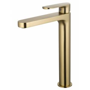 Смеситель для раковины Wonzon & Woghand WW-H1034-BG высокий, брашированное золото