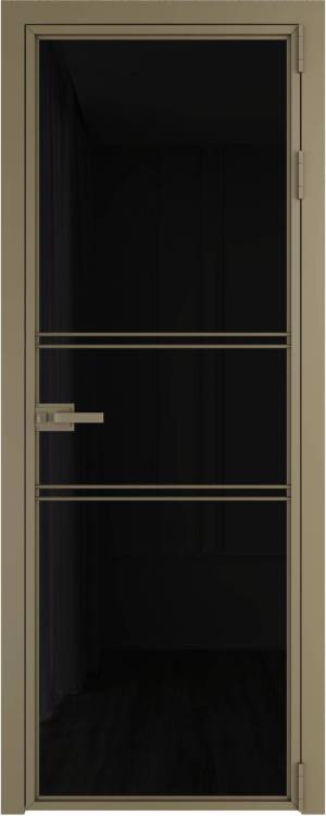 Межкомнатная дверь Profil Doors 2 AX цвет профиля Шампань, стекло безопасное 6 мм черный триплекс 700x2000