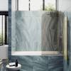 Шторка на ванну MaybahGlass MGV-71-3у стекло бронза, профиль золото, 1400x900