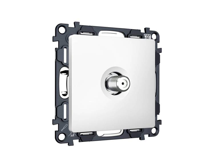 Комплект механизма TV розетки SAT Ambrella Volt MA MA133050 белый матовый