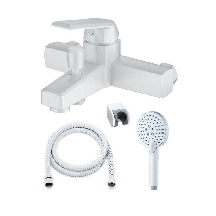 Смеситель для ванны OneLife P02-300W белый