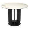 Стол Bradex Home Korfu RF 0654 керамогранит светлый мрамор с чёрной ножкой 100x100x75