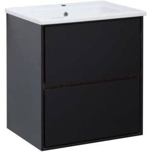 Тумба с раковиной Aquanet Милан 00269306 60 черный глянец
