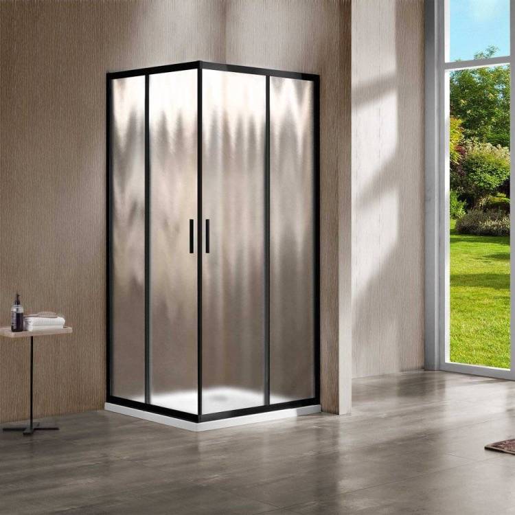 Душевой уголок Vincea Garda VSS-1G900CHB 90x90, профиль чёрный, стекло шиншилла