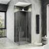Душевой уголок MaybahGlass MGY-1329-5 профиль хром матовый, стекло графит матовый, 90x90x195