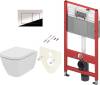 Комплект Унитаз подвесной Ideal Standard I.Life B T461401 безободковый, euro white с микролифтом, euro white + Инсталляция TECE Now 9400412 4 в 1 с кнопкой смыва