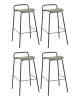 Набор из 4 барных стульев Stool Group Mantis 9083T army green X4 зеленый, экокожа