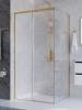 Душевой уголок Cezares PLANE-AH-1-100/80-C-BORO профиль брашированное золото, стекло прозрачное, 100x80x195 фото 4