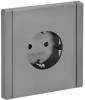 Розетка 1-местная с заземлением IEK Forte&Piano FP-R11-16-1-K46 сталь