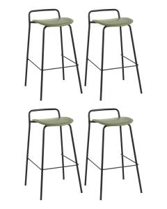 Набор из 4 барных стульев Stool Group Mantis 9083T army green X4 зеленый, экокожа