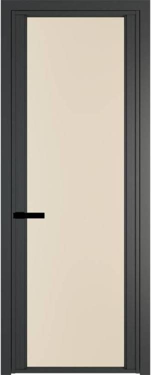 Межкомнатная дверь Profil Doors 2 AGP цвет профиля Серая ночь, стекло безопасное 6 мм монохром жемчуг 600x2000