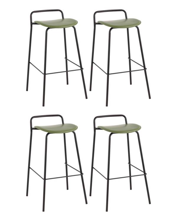 Набор из 4 барных стульев Stool Group Mantis 9083T army green X4 зеленый, экокожа