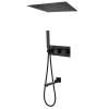 Душевая система Abber Daheim AF8254B черная матовая, встраиваемая, с термостатом, с изливом