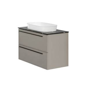 Тумба с раковиной La Fenice Elba Twin Cappuccino NFNC-01-ELB-C-100-2-3-M-GB бежевая матовая, 100 см