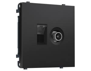 Комплект механизма компьютерной розетки+TV оконечной Ambrella Volt Sigma MS812510 черный матовый