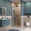 Душевая дверь в нишу BelBagno SOFT_CLOSE-1-BF-1-100-C-GM профиль оружейная сталь, стекло прозрачное, 100x200 фото 4