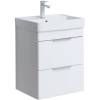 Тумба с раковиной Aquanet Ирис new 00310143 50 белый глянец, 2 ящика