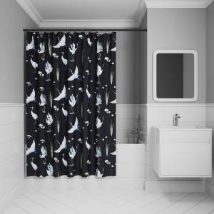 Штора для ванной Iddis Base BP01P18i11 полиэстер, 200x180, черный