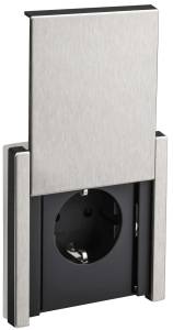 Розетка 1-местная с заземлением, шторками и крышкой IEK Forte&Piano FP-R16-16-1-44-M-K50 никель