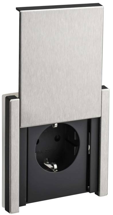 Розетка 1-местная с заземлением, шторками и крышкой IEK Forte&Piano FP-R16-16-1-44-M-K50 никель