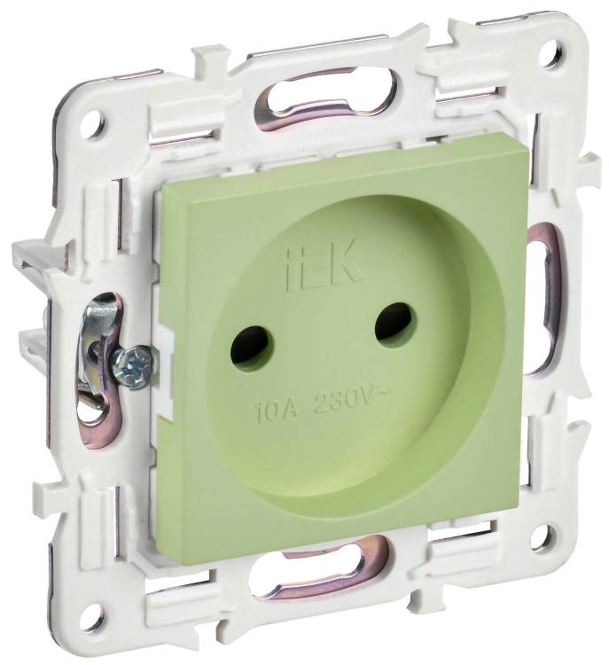 Розетка 1-местная с защитными шторками IEK Skandy SK-R13-10-K06 мятный