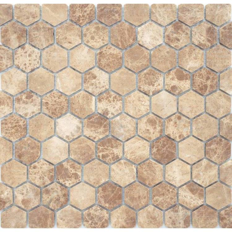 Мозаика LeeDo Pietrine Hexagonal Emperador Light Mat Hex (1.8x3) 28.5x30.5