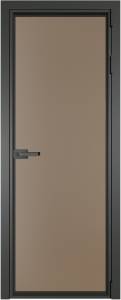 Межкомнатная дверь Profil Doors 1 AV цвет профиля Серая ночь, стекло безопасное 6 мм монохром капучино 600x2000