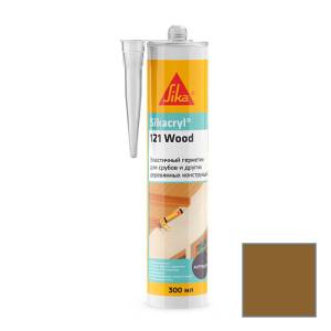 Герметик Sika Sikacryl-121 Wood паропроницаемый акриловый для деревянных конструкций 771898 Светло-коричневый Картридж 300 мл