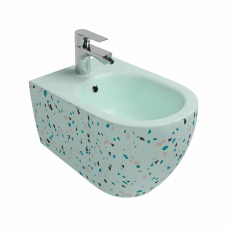 Биде подвесное Isvea Infinity 10NF41001SV-2T-TRZ мятно-зеленое матовое