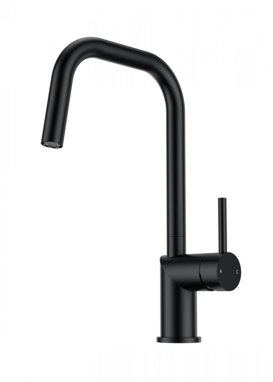 Смеситель для кухни Wonzon & Woghand WW-6018-MB с выдвижным изливом, черный