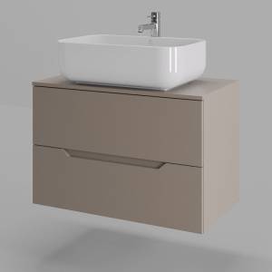 Тумба с раковиной Orange Line Li-80TuLMDF+B03-600W латте матовый, 80.5 см