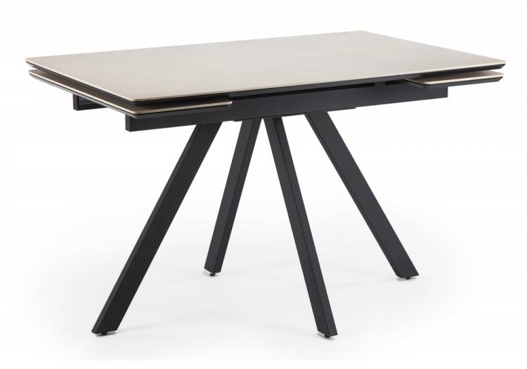 Стол Notta Вилли 622898 сarmen light grey, черный 120(180)x80x75