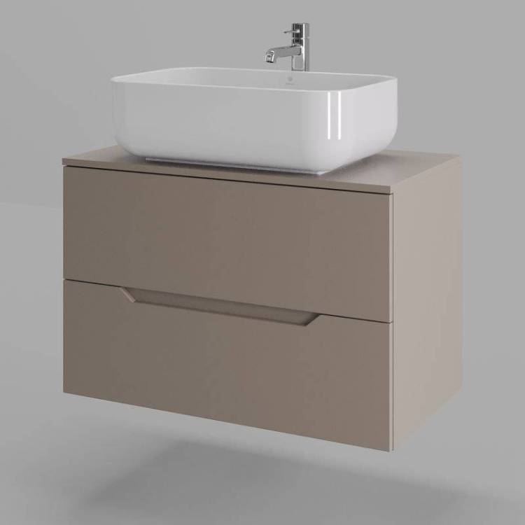 Тумба с раковиной Orange Line Li-80TuLMDF+B03-600W латте матовый, 80.5 см