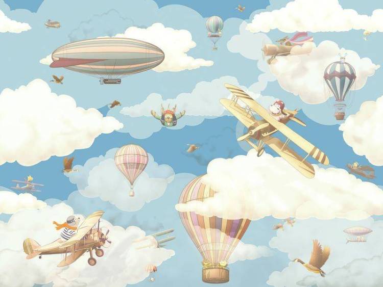 3D Фотообои Artegrafico «Облачная регата» KID-189 акварель