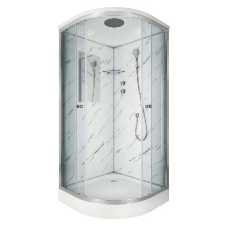 Душевая кабина Niagara Luxe NG-7702M 1000x1000х2100  низкий поддон 15см стенки МРАМОР 3 места