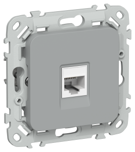 Розетка телефонная RJ11 IEK Flite FI-T10-K03 серый