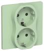 Розетка 2-местная с заземлением и шторками IEK Flite FI-R24C-16-1-K93 фисташковый