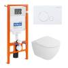 Комплект Унитаз подвесной Cezares Stylus-Tor CZR-6601-TH-TOR + Инсталляция BelBagno с белой кнопкой