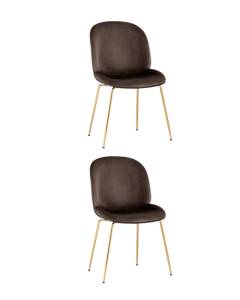 Набор из 2 стульев Stool Group Beetle 8329 VELVET BROWN X2 коричневый