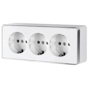 Розетка тройная с заземлением и шторками Werkel Gallant W5073101