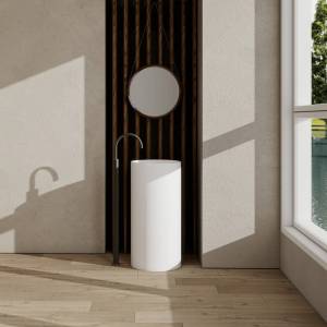 Раковина Abber Stein AS2516 напольная, 40 см, белая матовая