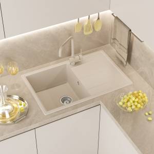 Мойка кухонная Misty Линкор LIN-78х51-02 бежевый, 78x51