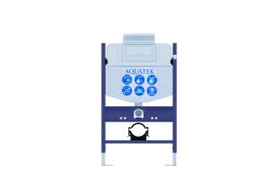 Система инсталляции для унитазов Aquatek Standart INS-0000018 80x50x15 с верхней кнопкой смыва